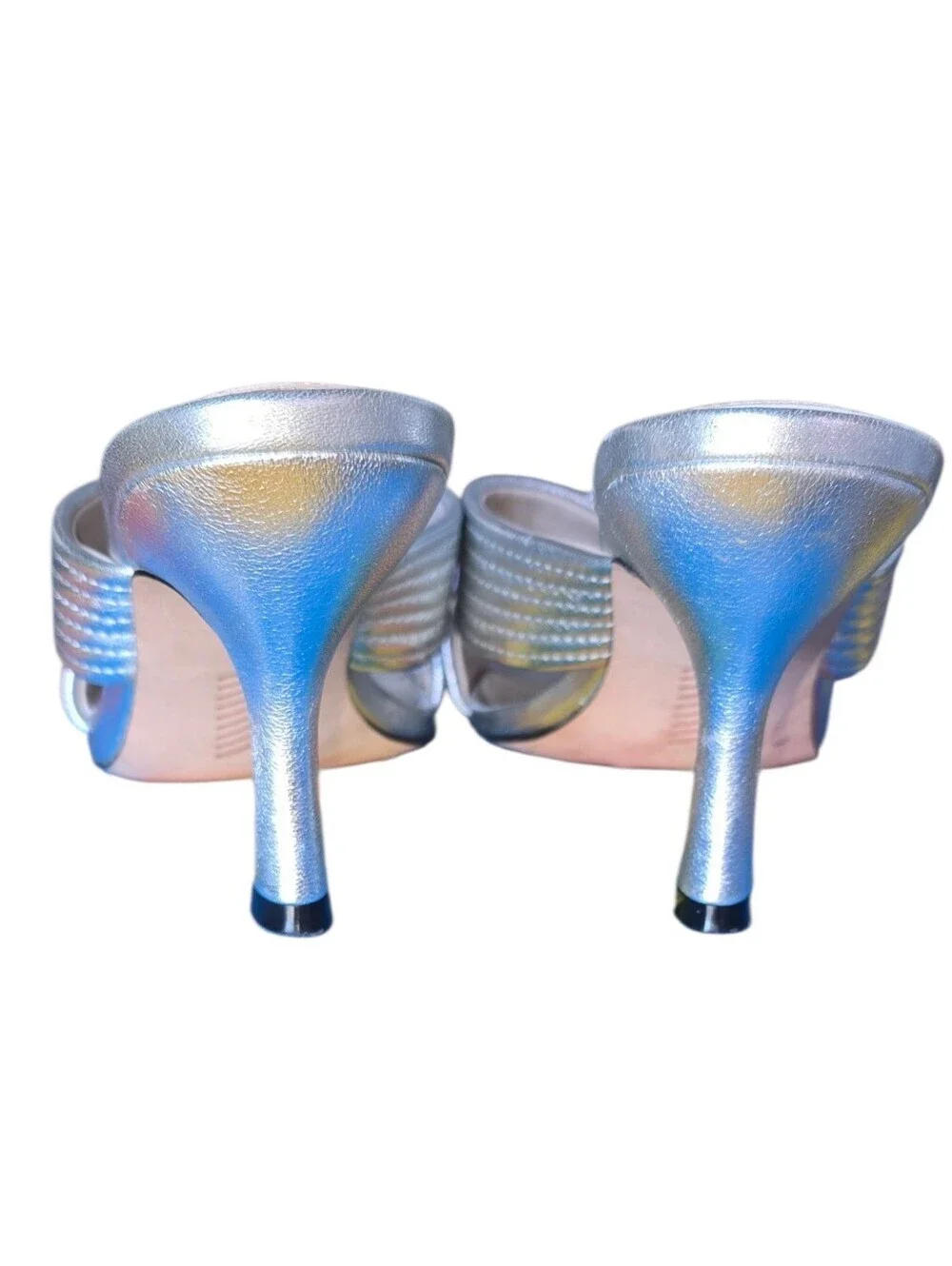 Paige Leigh Open-Toed Silver Heel